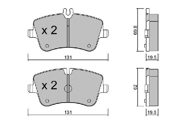 Jeu de 4 plaquettes de frein AISIN ref. BPMB-1007
